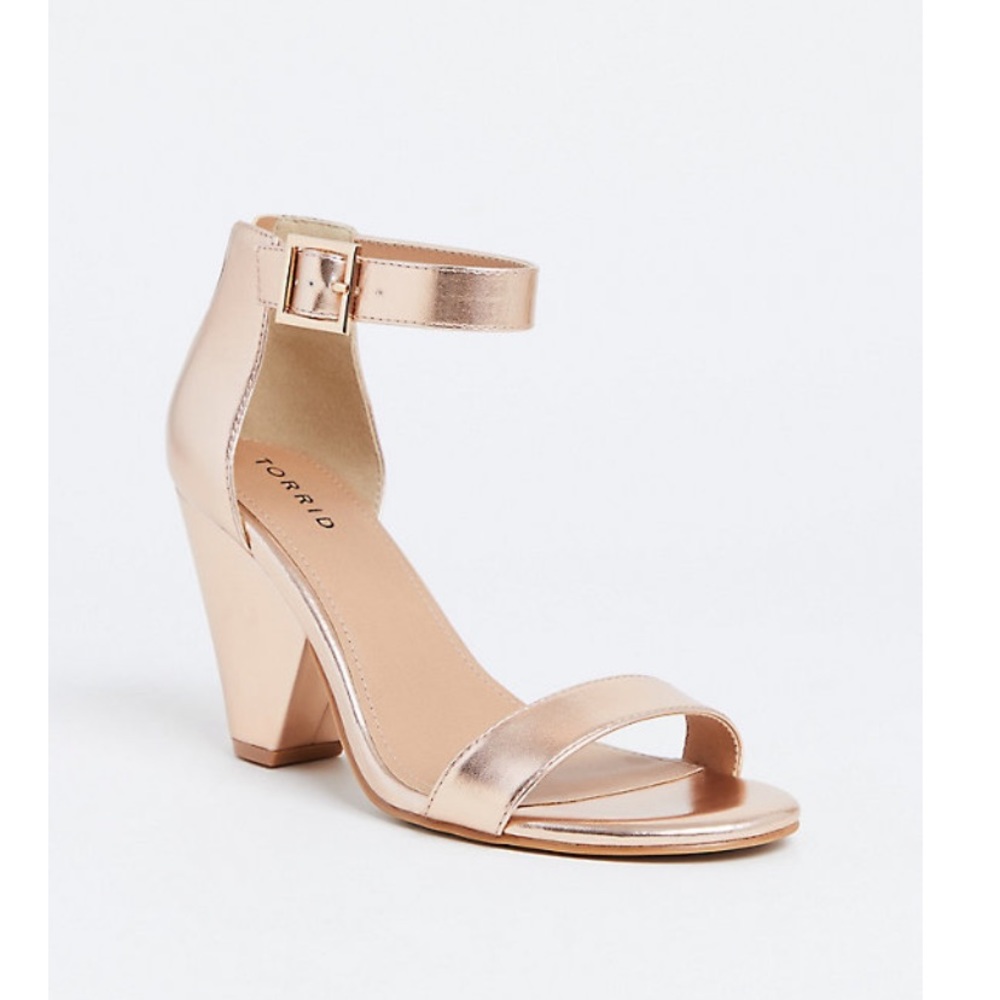Rose gold wide heels